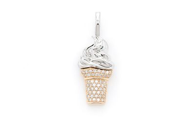 Ice Cream  Pendant 14k   0.21ctw