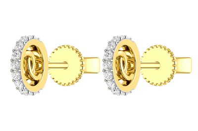 Cc Circle Stud Earrings 14k   