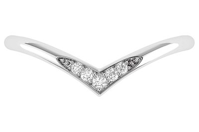 V-Shaped Diamond Ring 14k   