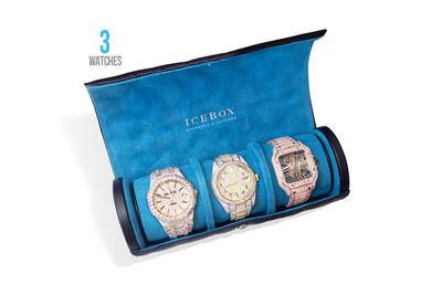 Icebox Leather 3 Watch Travel Case