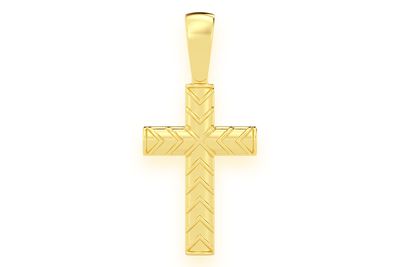 X Design Cross Pendant 14k Solid Gold