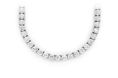 50pt Prong Set Diamond Tennis Necklace 14k Solid Gold 52.46ctw 21