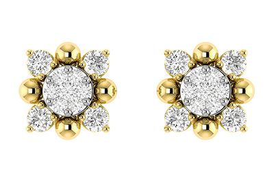 Starburst Stud Earrings 14k   