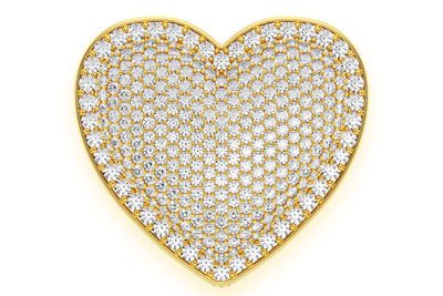 Bubbly Heart Signet Diamond Ring 14k Solid Gold 6.75ctw