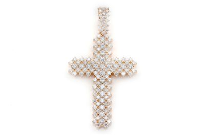 Jagged Edge Cross Pendant 14k   6.46ctw