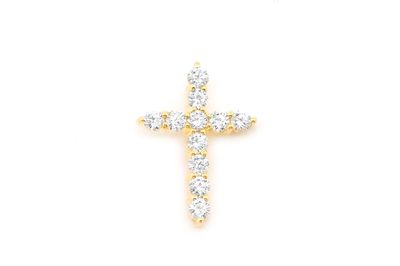 Hidden Bail Cross Pendant 14k   0.35ctw