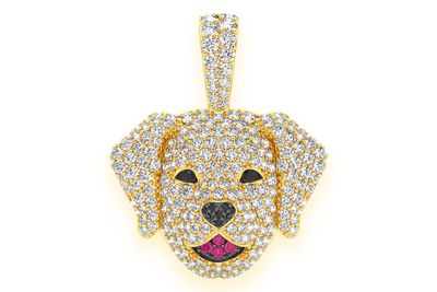 Labrador Retriever Diamond Pendant 14k Solid Gold 2.50ctw