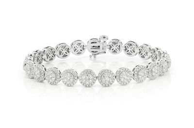 Two Tier Cluster Bracelet 18k   4.68ctw