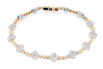 Beaded Milgrain Clover Bracelet 1.50ctw 14k Solid Gold