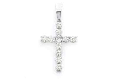 2.64ctw Sol Basket Cross Pendant - 14k White Gold