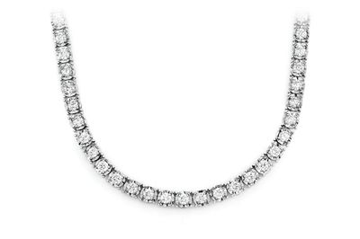 15pt Miracle Set Diamond Tennis Necklace 14k Solid Gold 15.33ctw