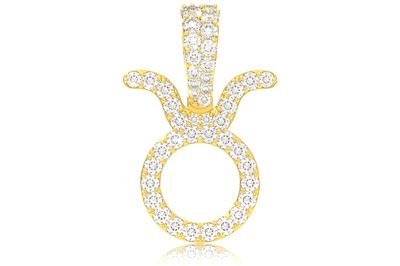 Taurus Zodiac Diamond Pendant 14k Solid Gold 0.75ctw 