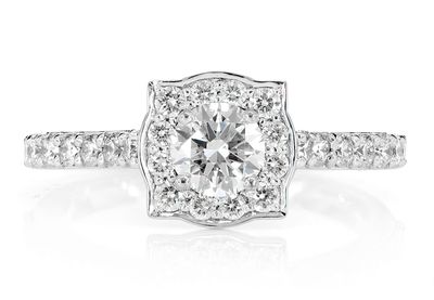 1.00ctw Double Layer Under Heart - Diamond Engagement Ring - All Natural 