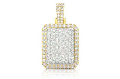 Pillow Double Layer Diamond Pendant 14k Solid Gold 6.75ctw