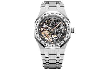 Audemars Piguet - Royal Oak Skeleton - 15412bc - My2020 - White Gold - Factory Baguette Bezel [000552]