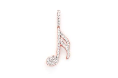 0.50ctw Diamond Musical Note - 14k Rose Gold