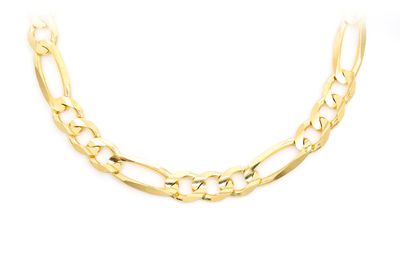 6.5MM Figaro Link 14k Solid Gold Chain