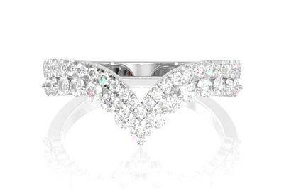 .50ctw - Two Row Tiara Chevron Band - All Natural Diamonds