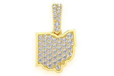  Ohio State Diamond Pendant 14k Solid Gold 0.33ctw