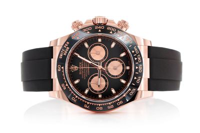 Rolex Daytona 40MM Rose Gold (116515) Oysterflex Rubber Band Black Ceramic Bezel All Factory