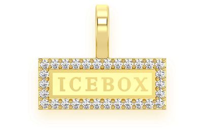 Icebox Logo Diamond Pendant 14k Solid Gold .10ctw