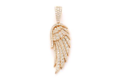 Angel Wing Pendant 14k Yellow Gold 2.47ctw 