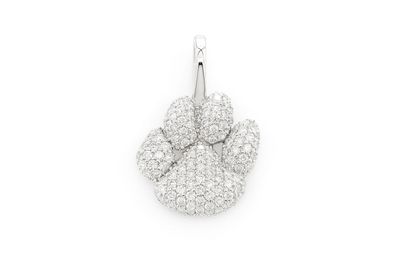  Small Diamond Dog Paw Pendant 14k   0.41ctw