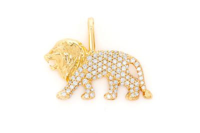 Walking Lion  Pendant 14k   