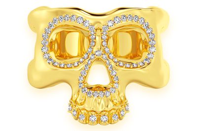 Skull Diamond Ring 14k Solid Gold 0.40ctw