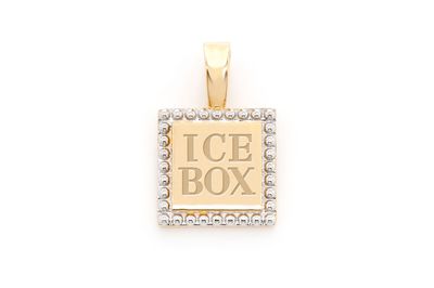 Icebox Box Logo Pendant 14k   