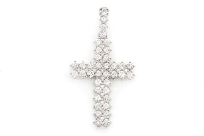 Jagged Cross Pendant 14k   2.35ctw