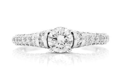 0.50ct Round Cathedral Engagement Ring - All Natural