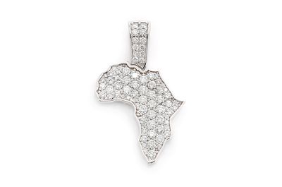 1.34ctw Diamond Africa Pendant - 14k White Gold