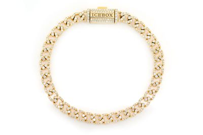 6MM Diamond Curb Link Bracelet 14k Solid Gold 4ctw