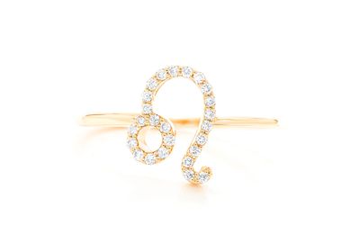 Leo Zodiac Ring 14k Yellow Gold 0.22ctw