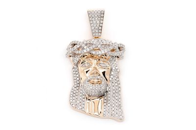 Jesus Piece Pendant 14k   1.82ctw