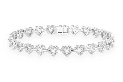 Heart Shape Diamond Bracelet 14k Solid Gold 2.35ctw