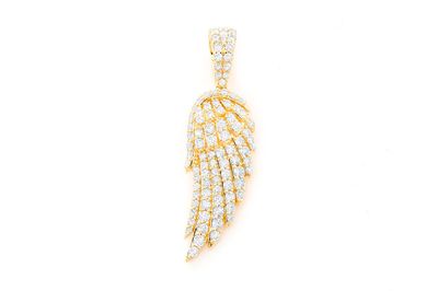 Feather Wing Pendant 14k   0.90ctw