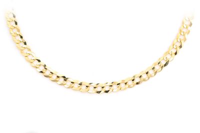 4.5MM Flat Curb Link 14k Solid Gold Chain