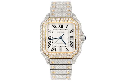 Bust - Cartier - Large Santos 40 - Steel & Gold - Custom Iced Out - (500-06154)