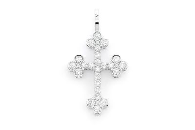 0.86ctw Selena Cross Pendant - 14k White Gold