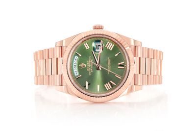 Rolex Day Date 40MM 18k Rose Gold (228235) All Factory Presidential Bracelet - Olive