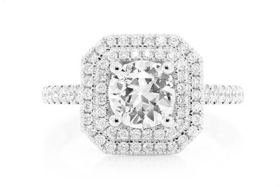 .90ct Round Solitaire - Double Radiant Halo - Diamond Engagement Ring - All Natural