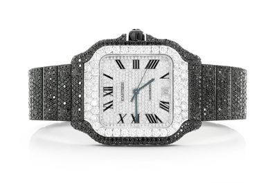 Cartier Santos De Cartier Black Diamonds 40MM Steel 20.00ctw