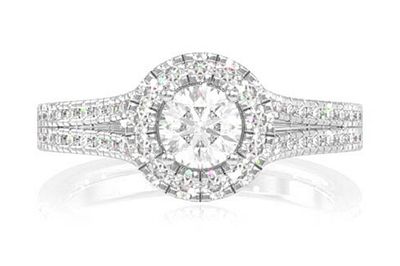 P4979 - Dre-Rss1.0-W - Icebox - Round Solitaire Split Shank Engagement Ring 1ct 