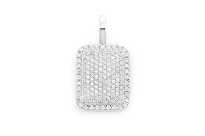 0.63ctw Diamond Pillow Pendant 14k White Gold