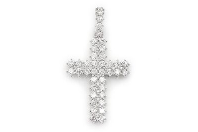 2.35ctw Jagged Cross - 14k White Gold 