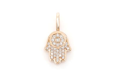 0.18ctw Xs Diamond Hamsa Pendant - 14k Yellow Gold