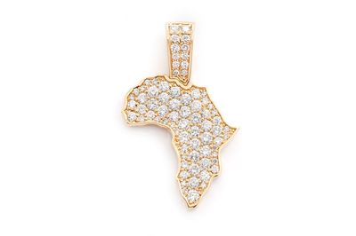 Africa Pendant 14k   1.25ctw