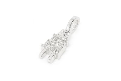 0.13ctw Small Electric Plug - 14k White Gold